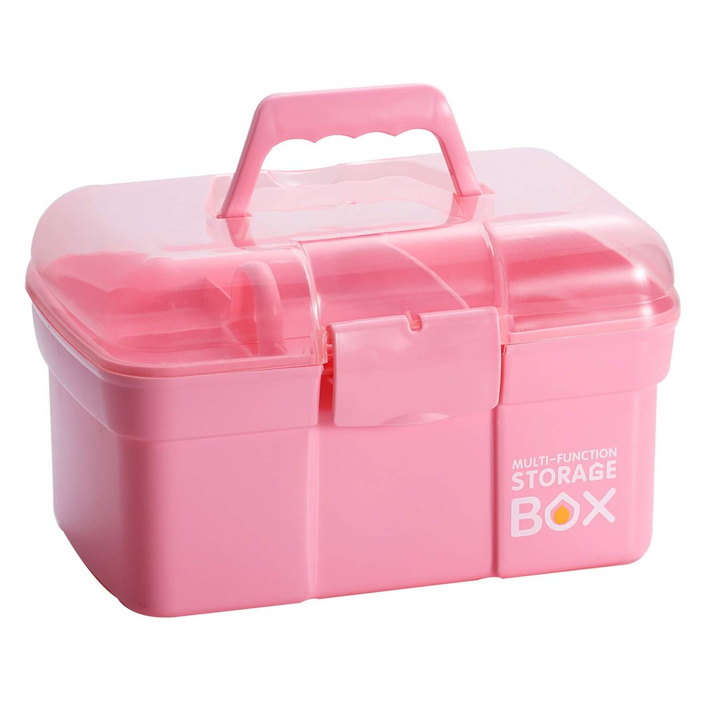 11'' Plastic Storage Box with Removable Tray, Multipurpose Organizer and Stor...