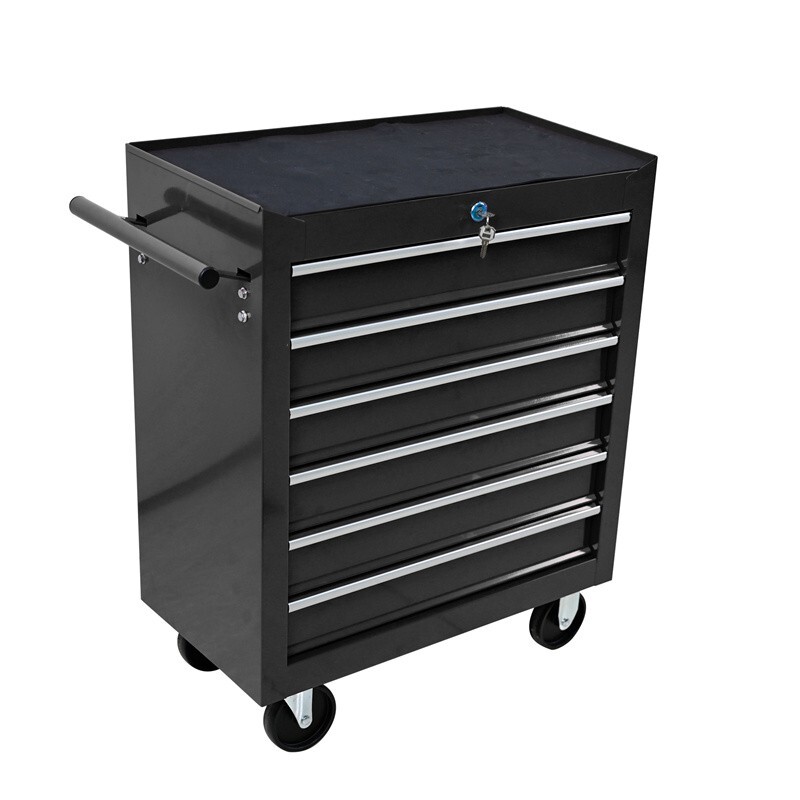 6 Drawers Tool Cart Workshop Rolling Tool Box Chest Storage Cabinet w/Lock & Key