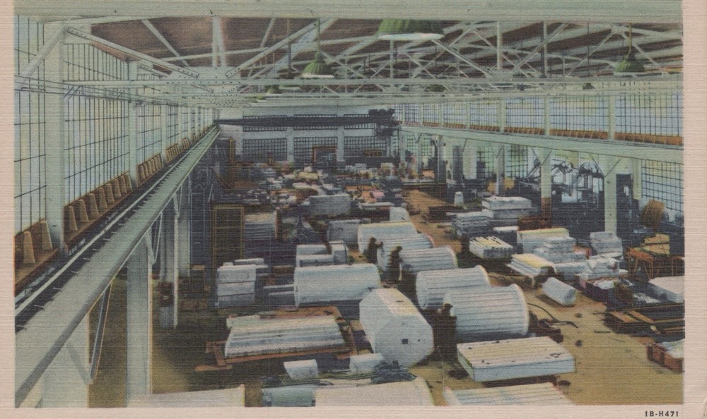 Finishing Room, Vermont Marble Co. Proctor, VT 1940’s Linen Postcard