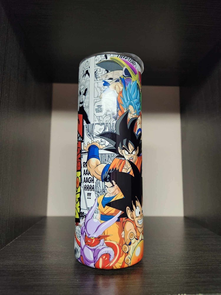 20oz Skinny Straight Sublimation Tumbler with Dragonball Z Design