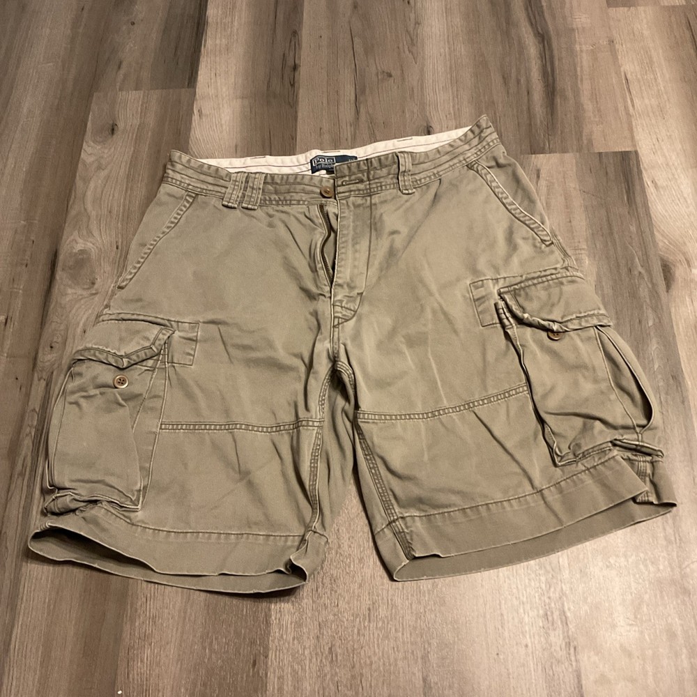 Polo Ralph Lauren Men's Cargo Shorts Size  35Khaki Cotton Casual Outdoor