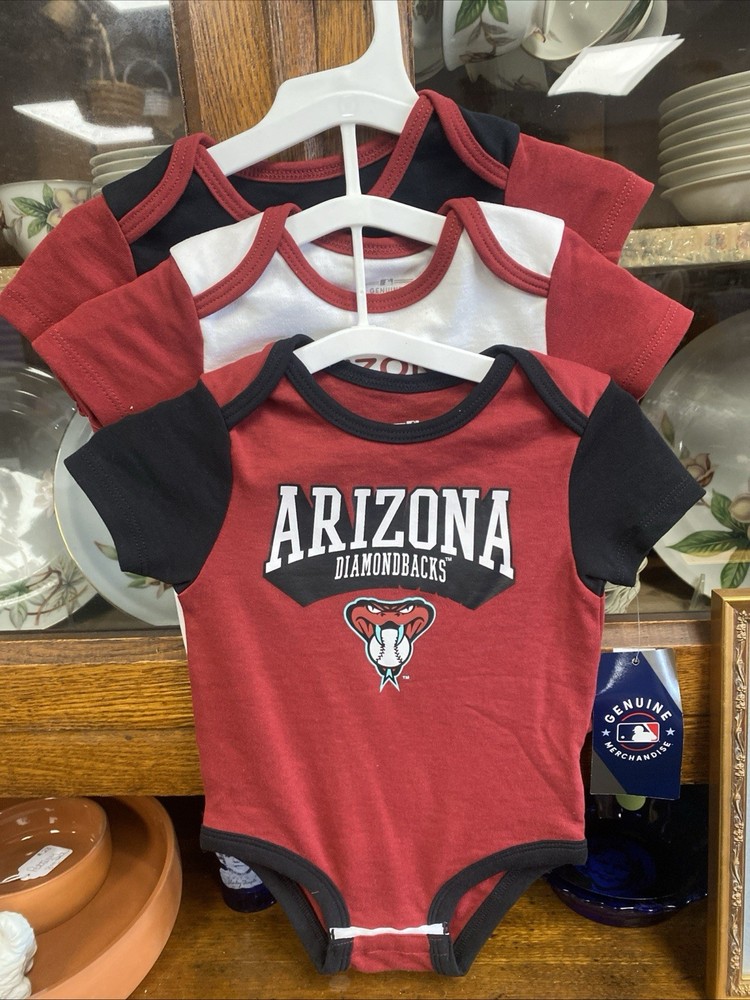 Arizona Diamondbacks 3-pack Bodysuits Boys Girls Size 12 Month