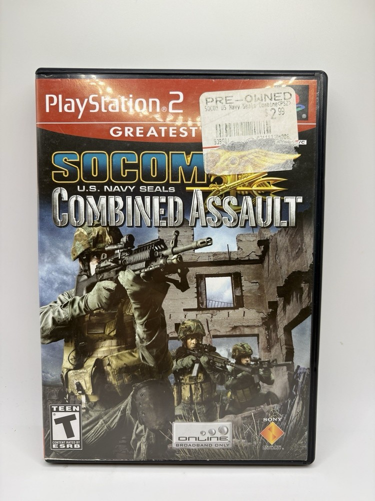 SOCOM US Navy Seals Combined Assault PS2 CIB W/ Manual - PlayStation 2