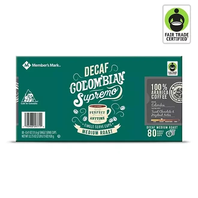 Member's Mark Decaffeinated Colombian Supremo Coffee Single Serve Cups 80 Ct.