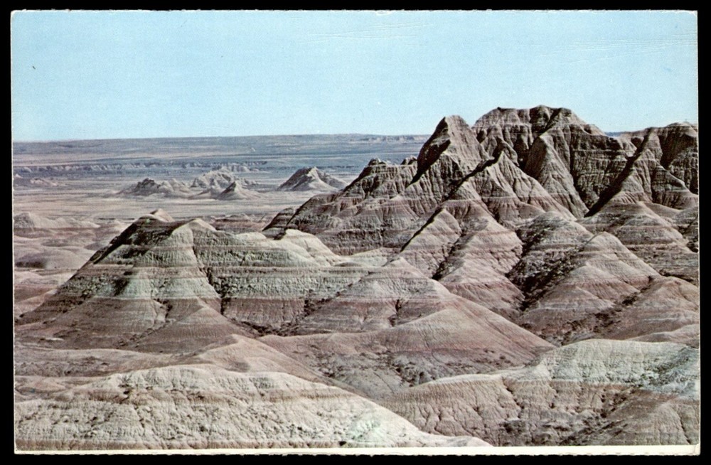 Badlands National Monument South Dakota Multi-Colored Buttes Chrome Postcard