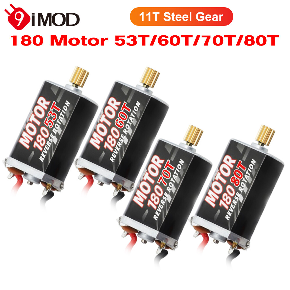 180 Brushed Motor 53T 60T 70T 80T with 11T Pinion Gear for 1/18 RC Crawler Car