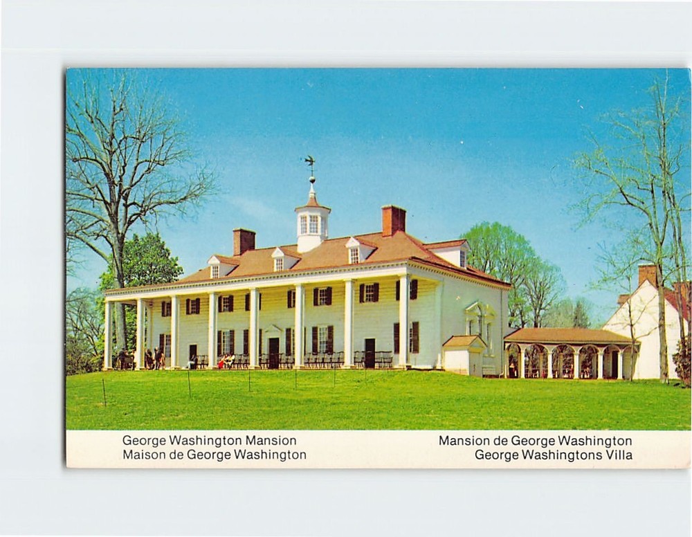 Postcard George Washington Mansion Mt Vernon Virginia