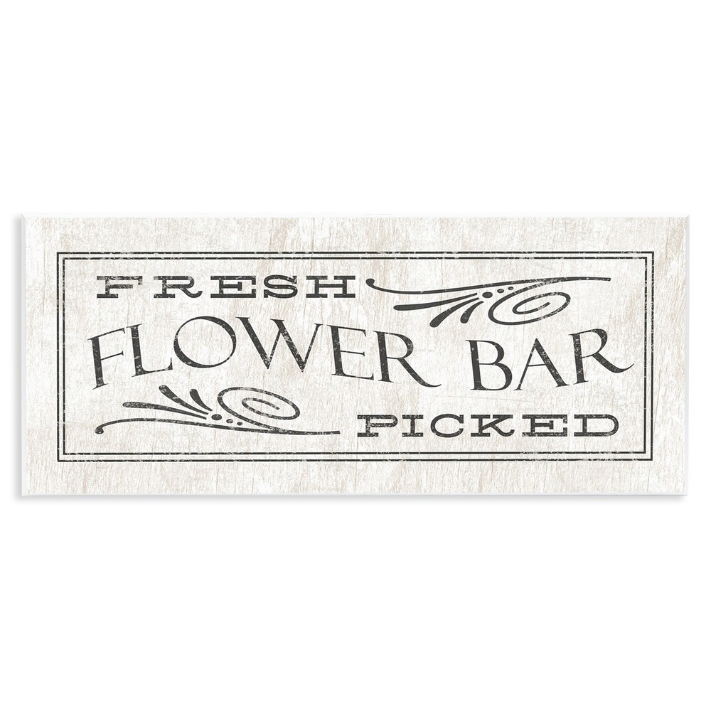 Stupell Fresh Picked Flower Bar Sign Vintage Boutique  7 x 17