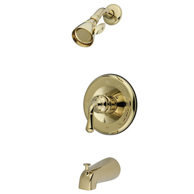 Kingston Brass KB163.T Tub and Shower Trim Package in Classic Brass Finish  