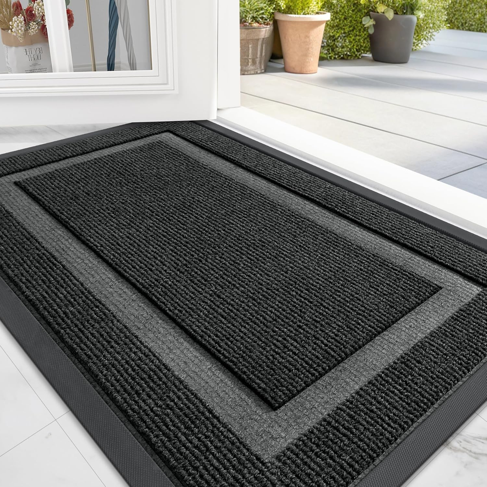 Front Door Mat Indoor Outdoor Entrance, Waterproof All-Season, All-Weather Doorm