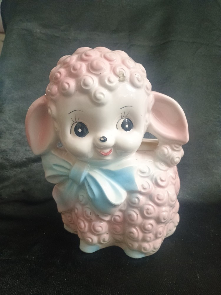 Vintage Rubens Originals #3122 Playful Lamb Planter Figurine 1950s Japan Stamped