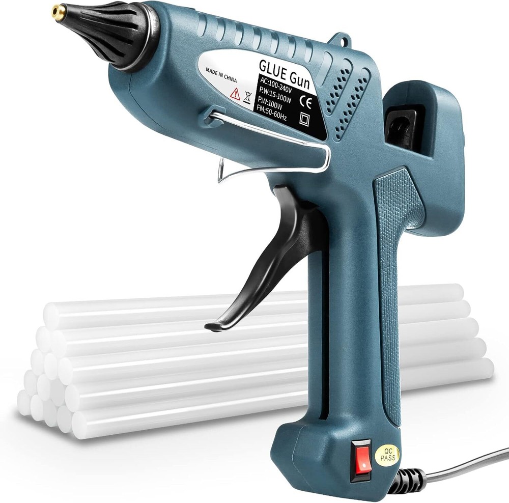 100W Professional Hot Glue Gun with 11 mm Glue Sticks for School DIY Art Crafts