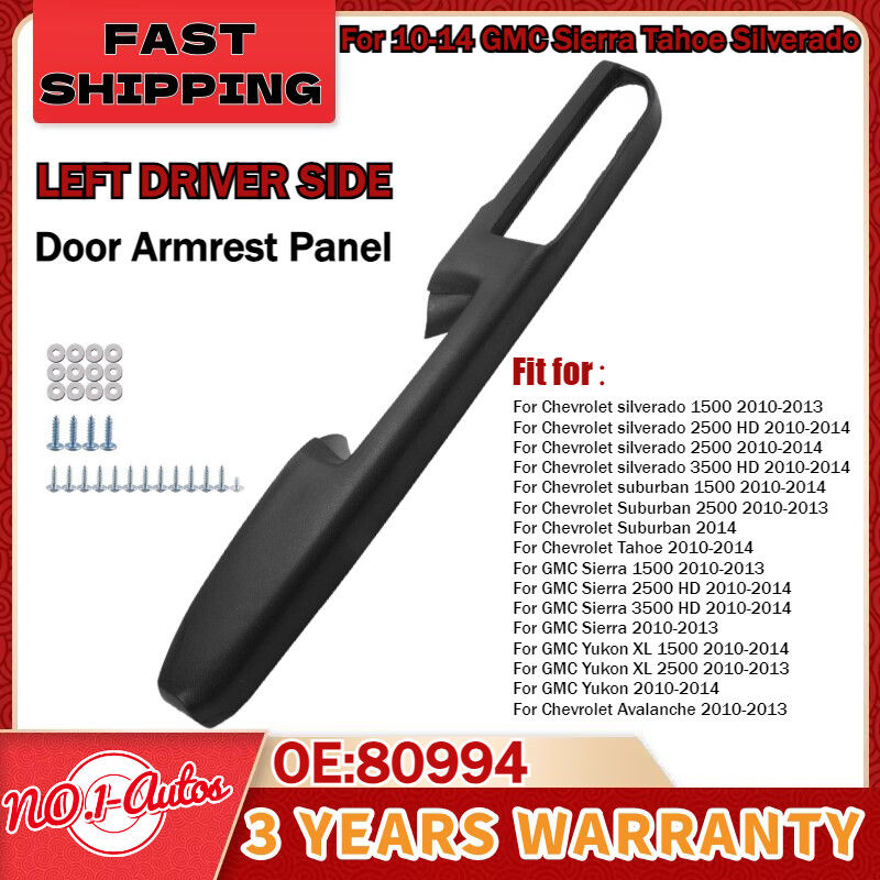 Left Front Driver Door Armrest Panel 80994 for 2010-2014 GMC Sierra Tahoe Silverado