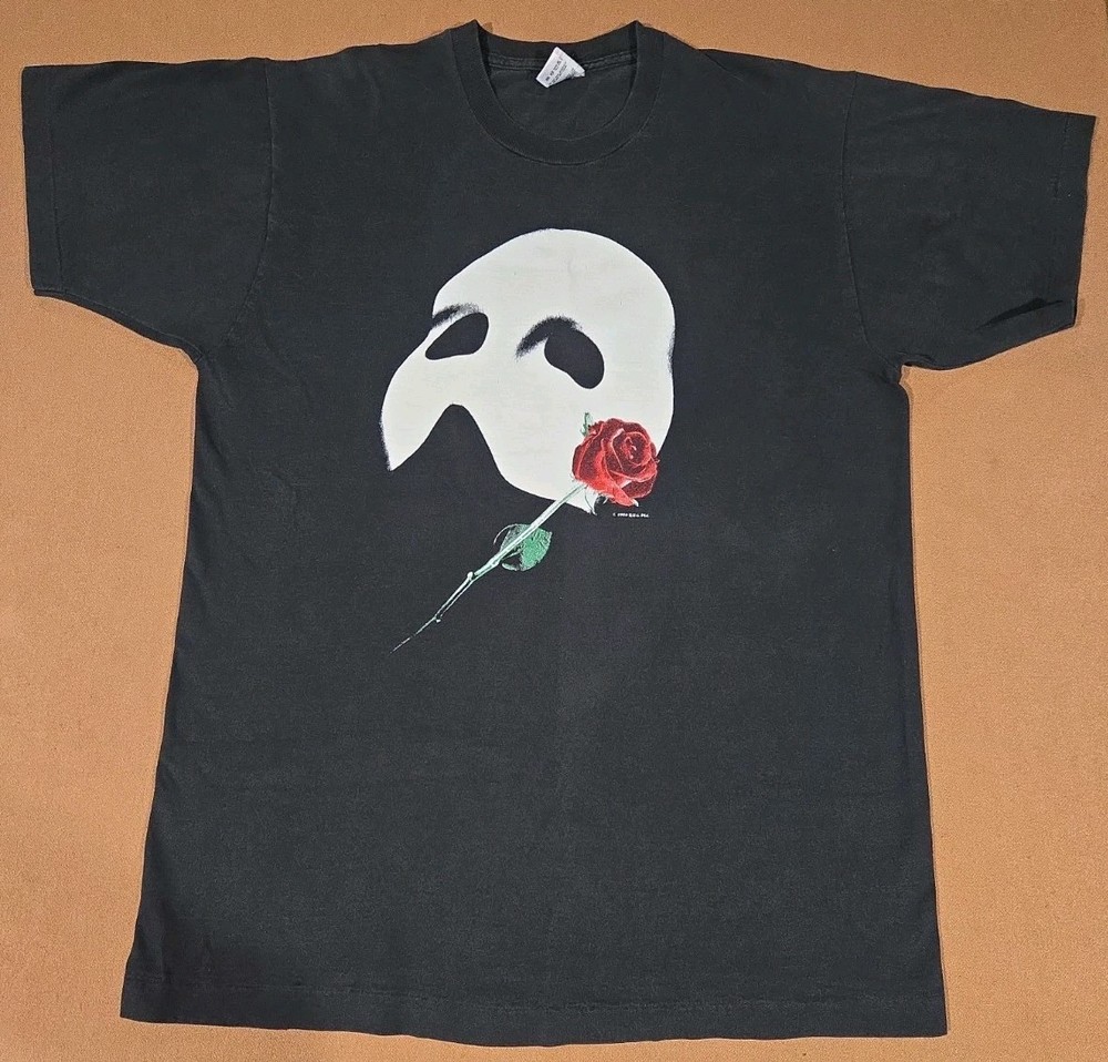 Vtg Phantom of the Opera T-Shirt Fruit of the Loom L Black 1986 Single Stitch