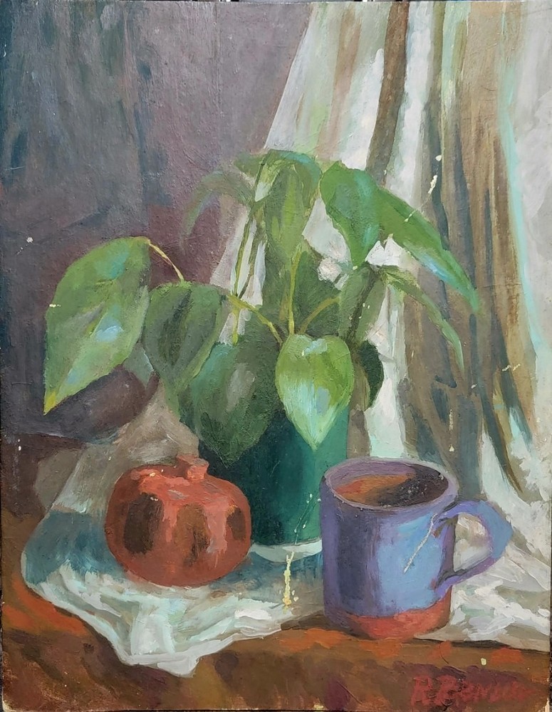 Painting of Fruit a Plant and a Cup