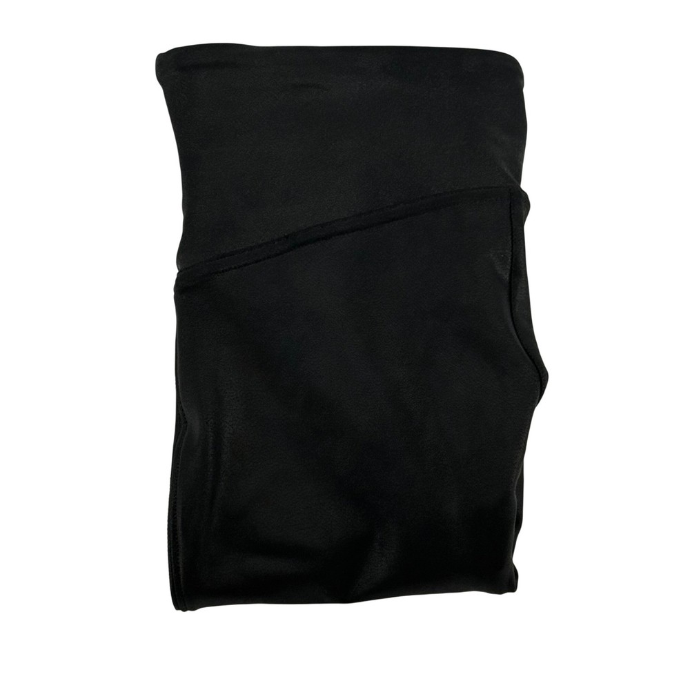 SPANX Faux Leather Leggings Women's Medium Black High Waisted Tummy Control