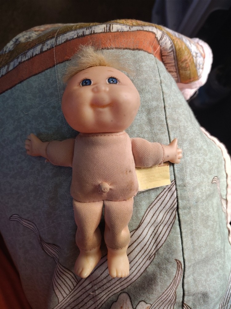 Cabbage Patch Kid Vintage Doll 1978 1982 Baby Boy Bald No Hair Blue Eyes