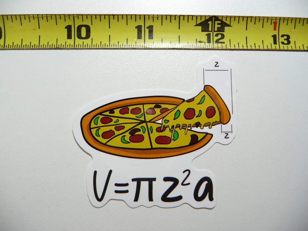 MATH PIZZA PIE SMALL STICKER DECAL TEACHER STUDENT SCHOOL COLLEGE FUNNY