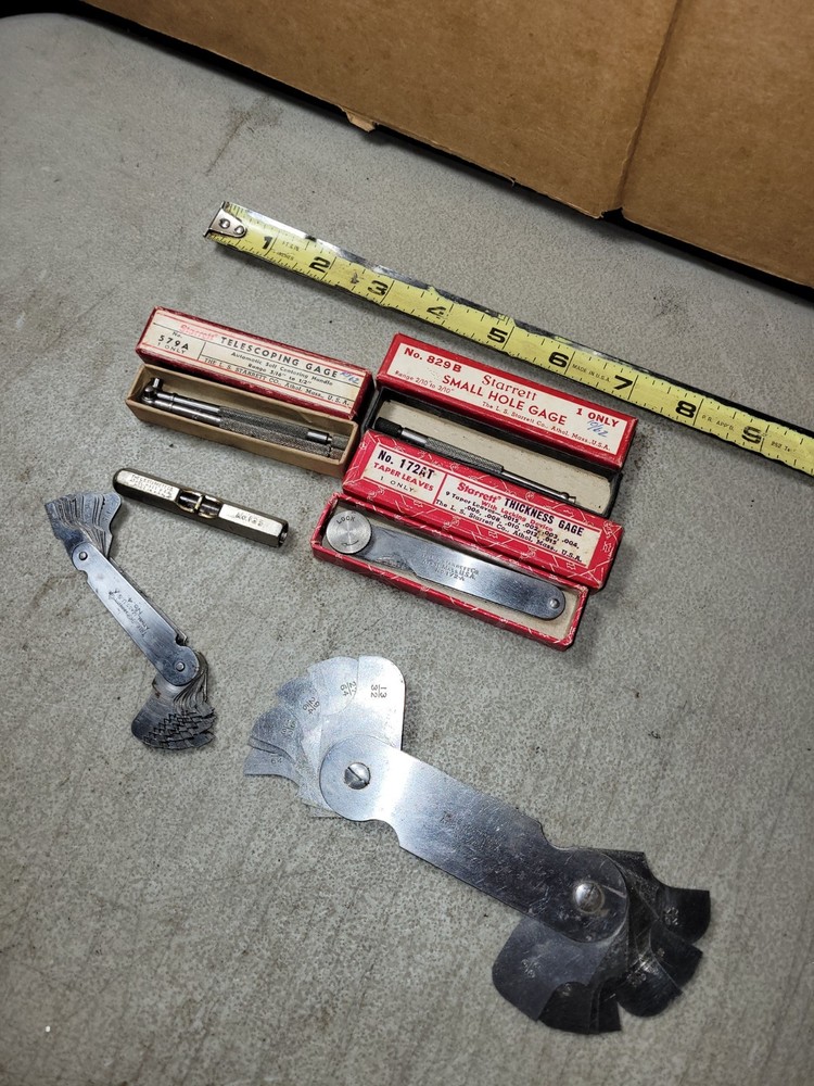 small group 6 L S Starrett machinist tools hole, thread thickness radius gages++