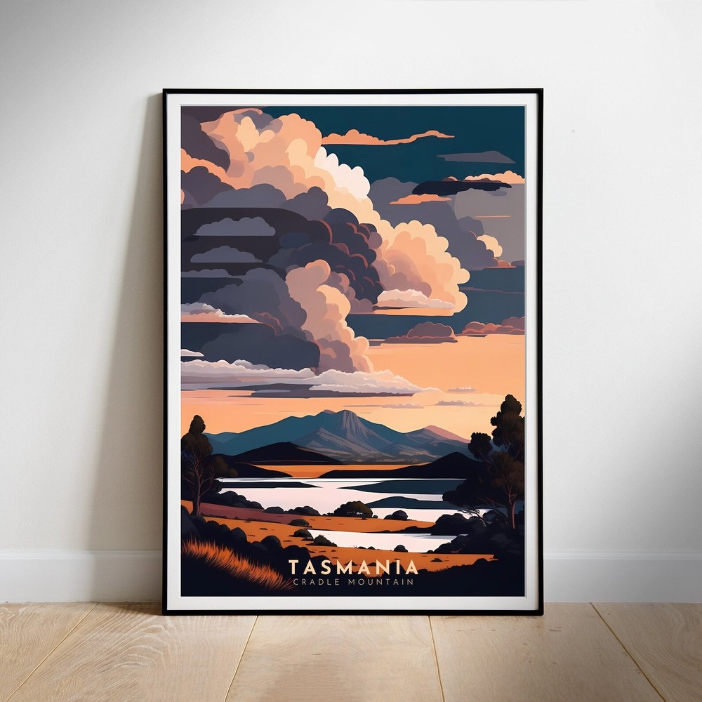 Tasmania Cradle Mountain Wall Art Print for Home Travel Decor