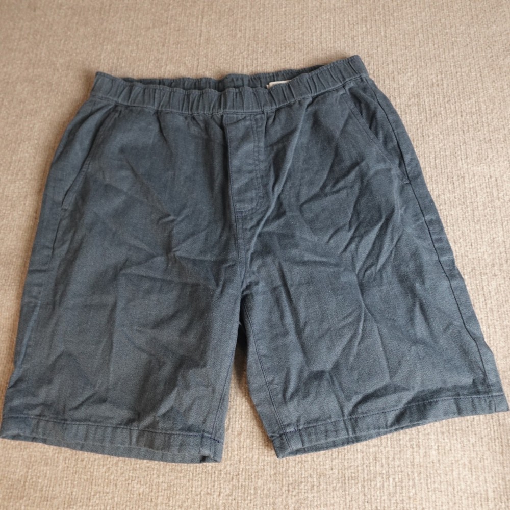 Outerknown Shorts Medium Blue Solid Hemp Cotton Verano Drawstring NEW