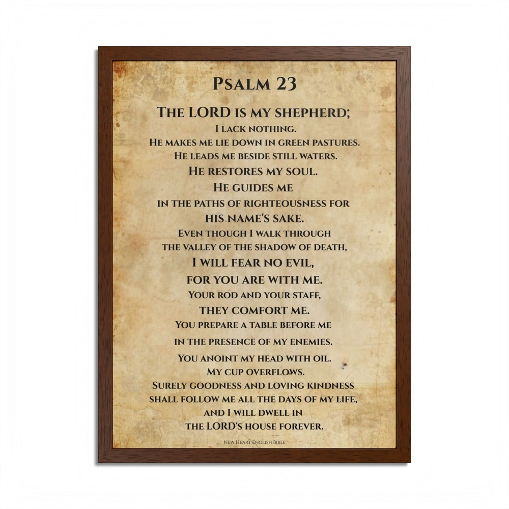 Psalm 23 framed poster.