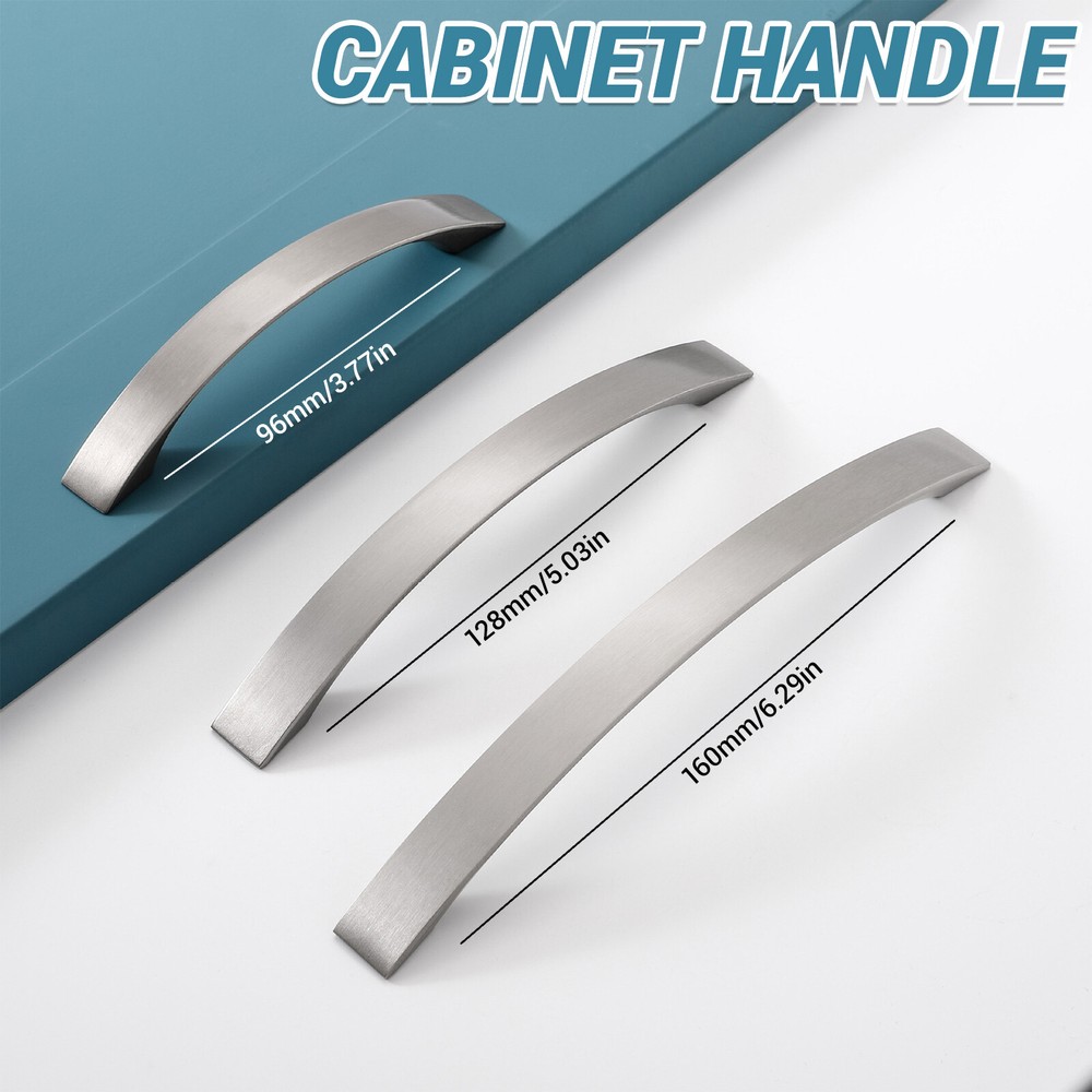 Kitchen Cupboard Handle Brushed Nickel 96mm 128mm 160mm Cabinet Drawer Door Lot