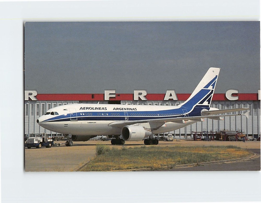 Postcard Aerolineas Argentinas Airbus A310-324 Orly Airport Paris France