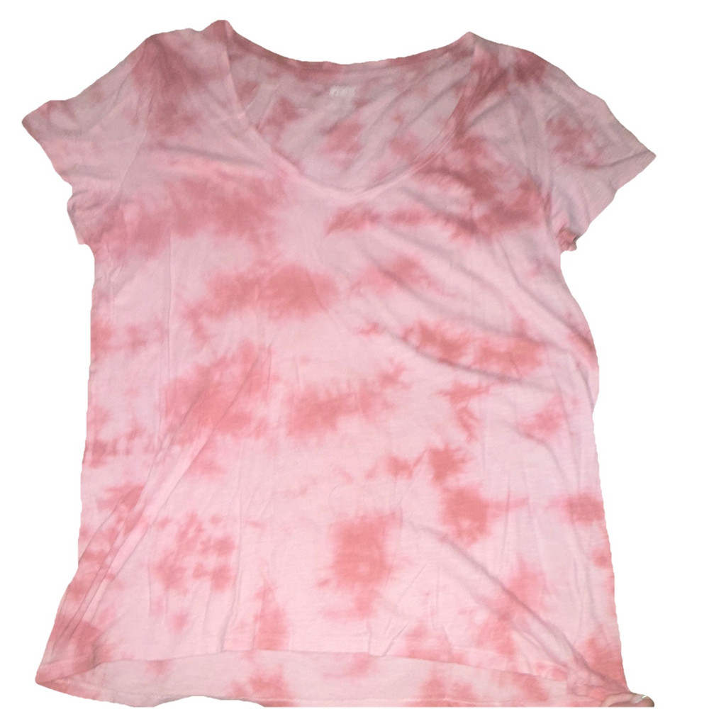 PINK Victoria's Secret Women's Pink White Tie-Dye Short Sleeve T-Shirt L/G