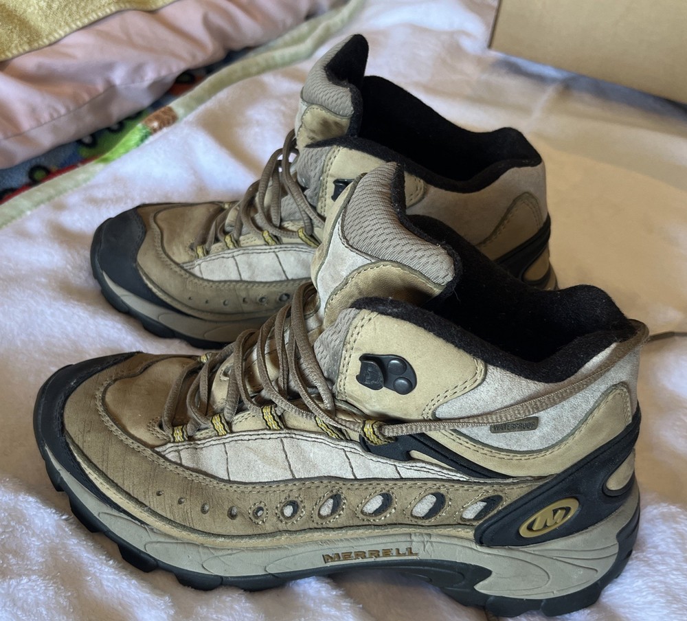 Merrell Pulse II Tan Leather Waterproof Hiking Boots Men’s Size 8.5