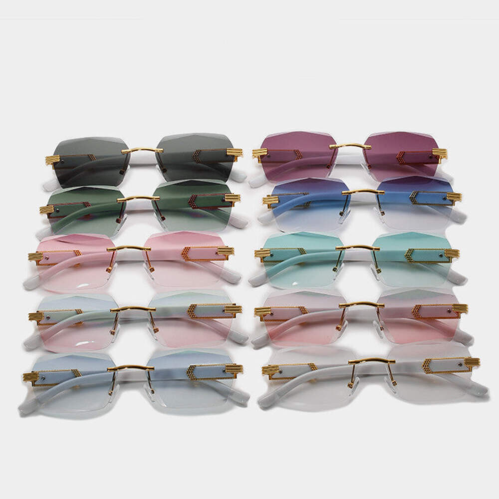 Men's UV400 Frameless Sunglasses with Light Tint for Style & Comfort