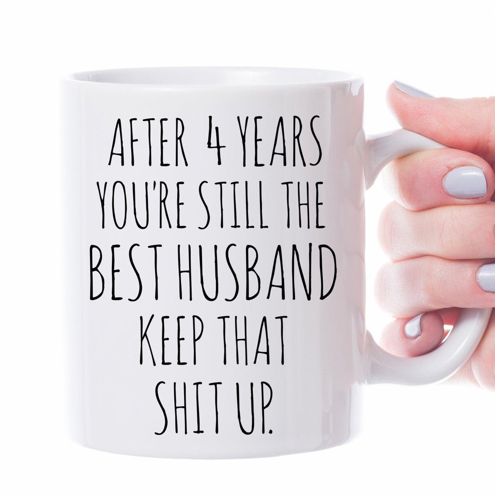 4th Anniversary Gift Gift For Husband Linen Anniversary Couple Mug