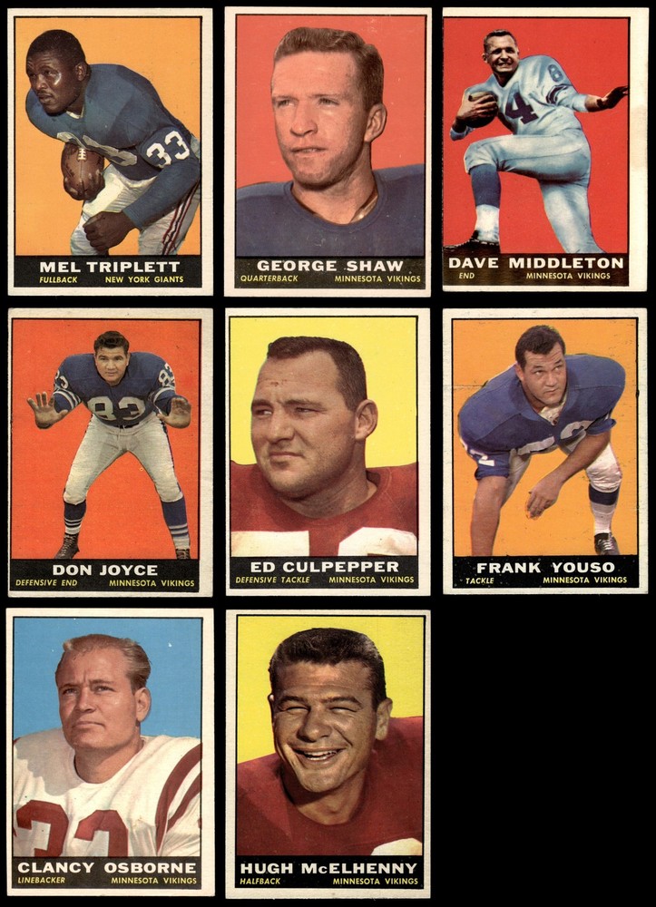 1961 Topps Minnesota Vikings Team Set 4.5 - VG/EX+ 7148521