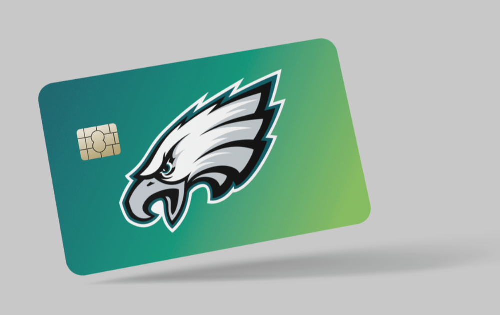 Philadelphia Eagles , NFL , 2 pc credit card skin & DEBIT CARD,TROLLEY & GYM
