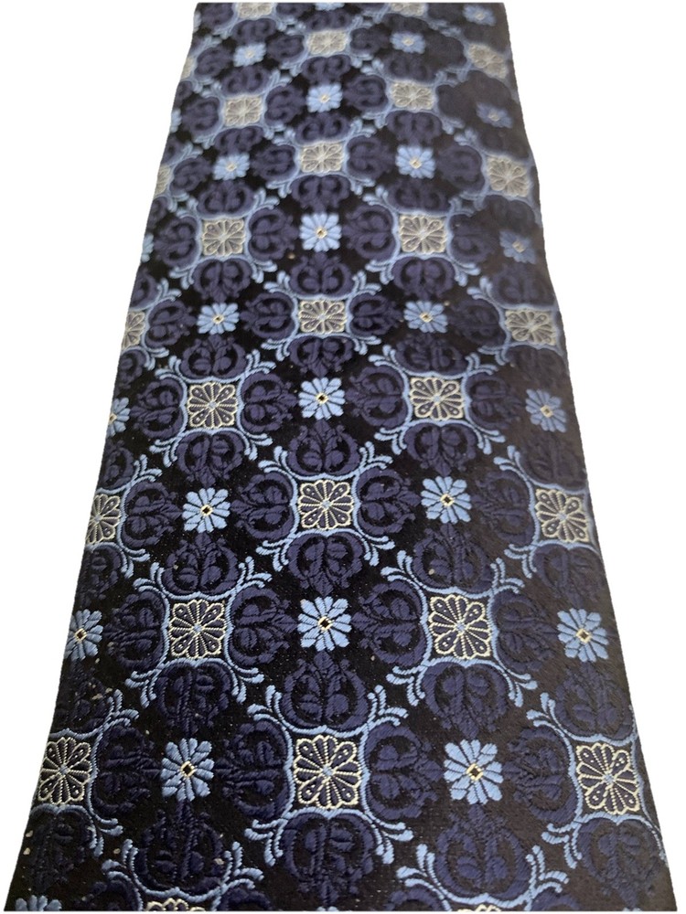 Canali 1934 Tie Men’s Blue Medallion Woven Silk Made in Italy Luxury Nice!