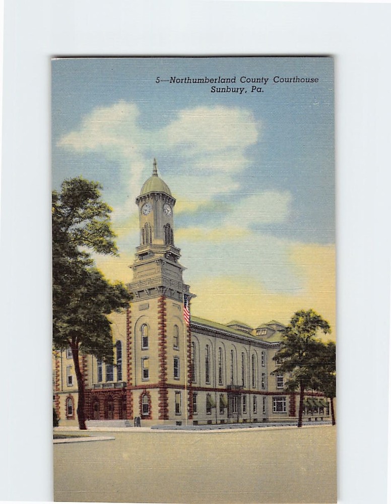 Postcard Northumberland County Courthouse Sunbury Pennsylvania USA