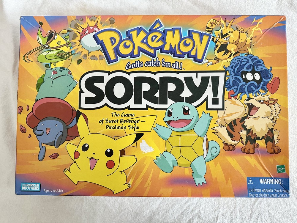 2000 Sorry! Pokemon Edition Board Game by Parker Brothers - Almost complete