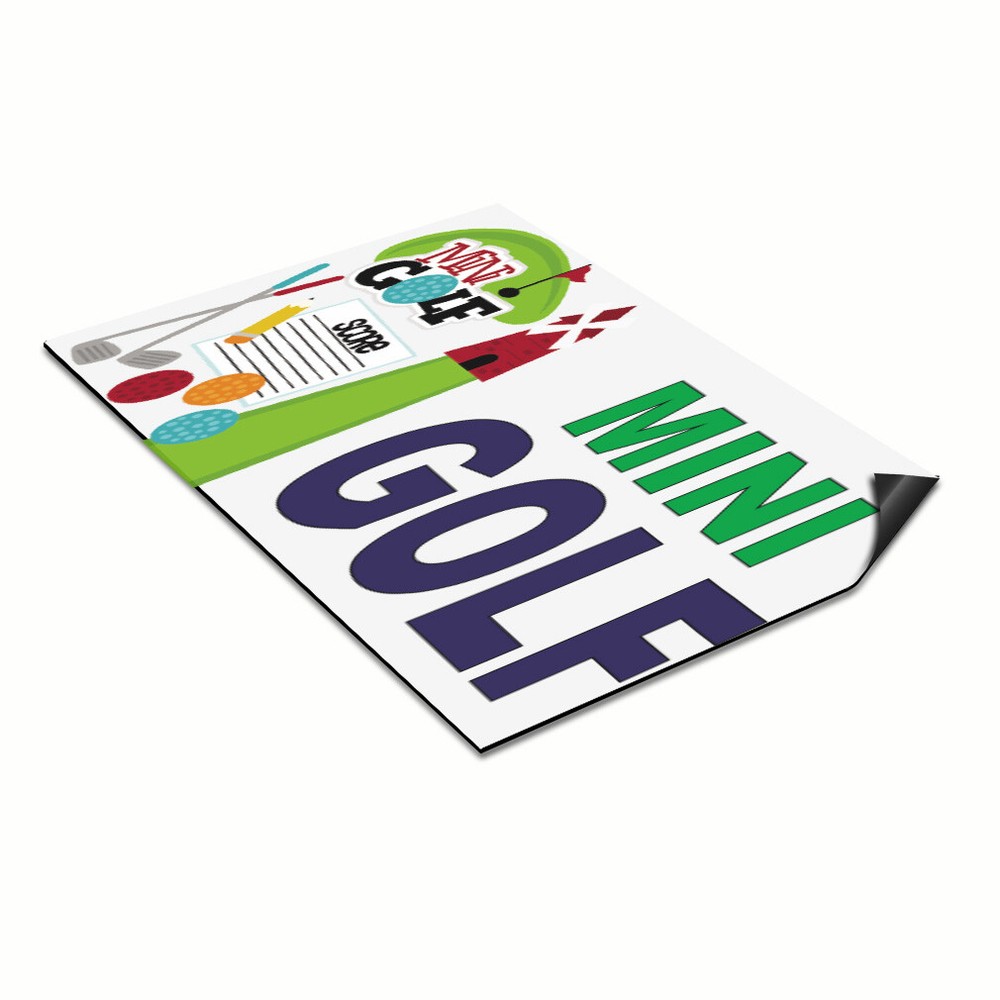 Car Magnet Set of 2 Mini Golf Green Blue Car Advertising Industrial Sign