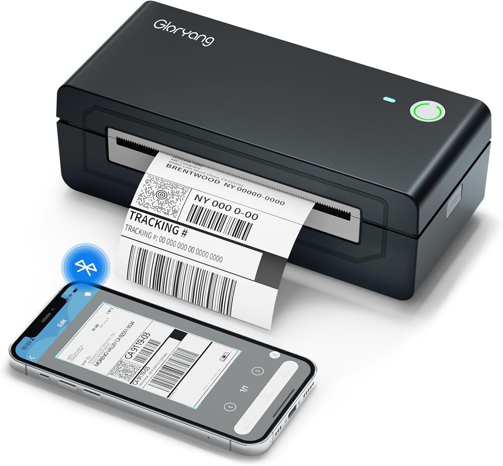 4X6 Thermal Shipping Label Printer for iOS Android Laptops Inkless Label Machine