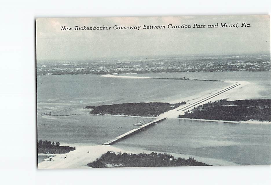 Postcard New Rickenbacker Causeway Crandon Park Miami Florida USA North America