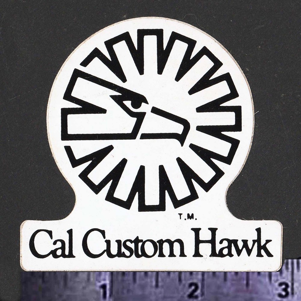 CAL CUSTOM HAWK - Original Vintage 1970's Racing Decal/Sticker