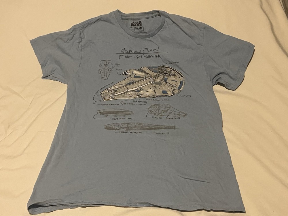 Star Wars Millennium Falcon Diagram Men's Medium T-Shirt