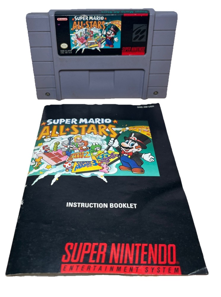 Super Mario All-Stars (Super Nintendo Entertainment System, 1993) SNES W/manual