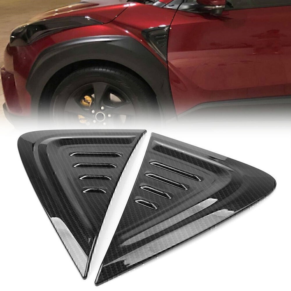 Carbon Fiber Style Side Air Vent Fender Cover Trim For Toyota CHR 2016-2018
