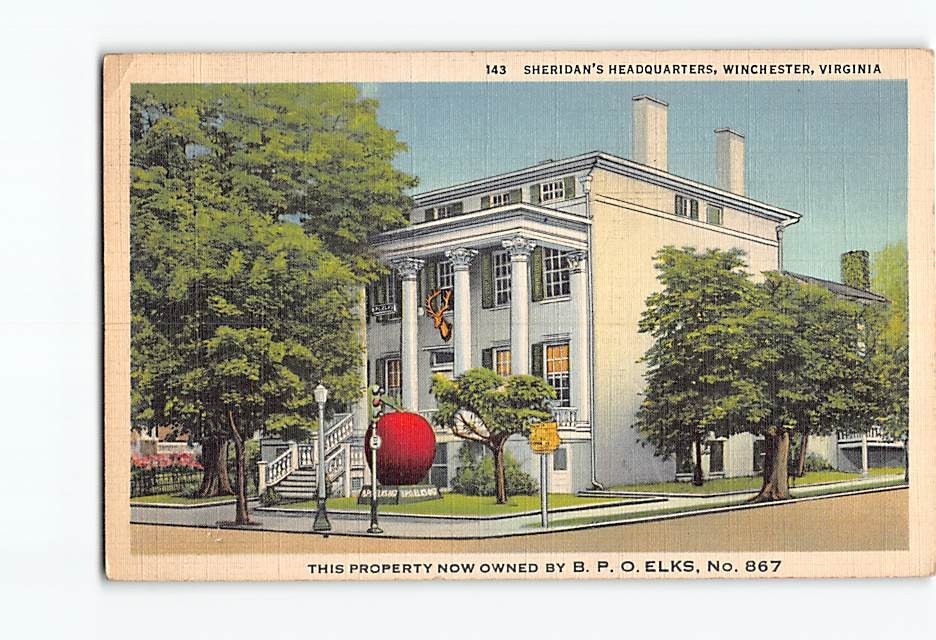 Postcard Sheridans Headquarters Winchester Virginia USA
