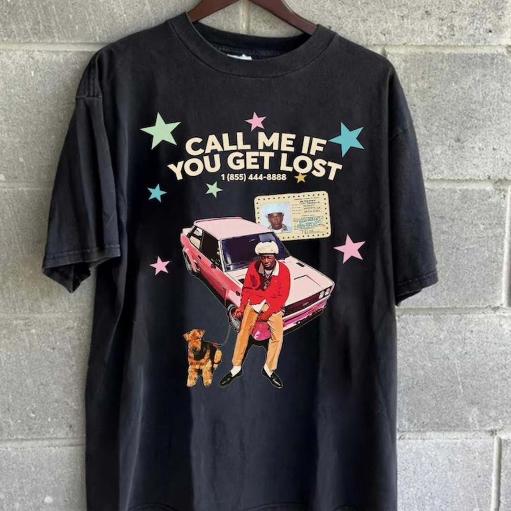 Camiseta Tyler The Creator Nostalgia, Llámame si te pierdes camiseta negra NH9670