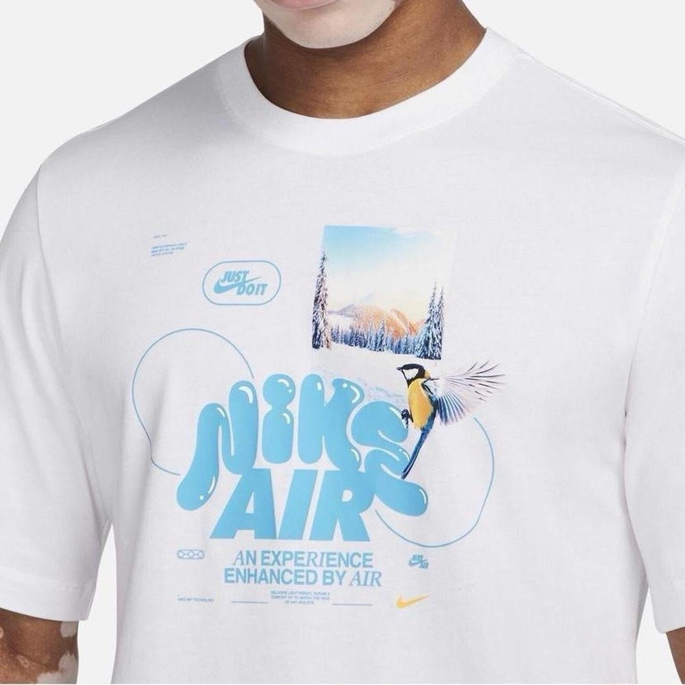 Nike Air The Nike Tee Men's Graphic Print Logo Crew Neck T-Shirt White S