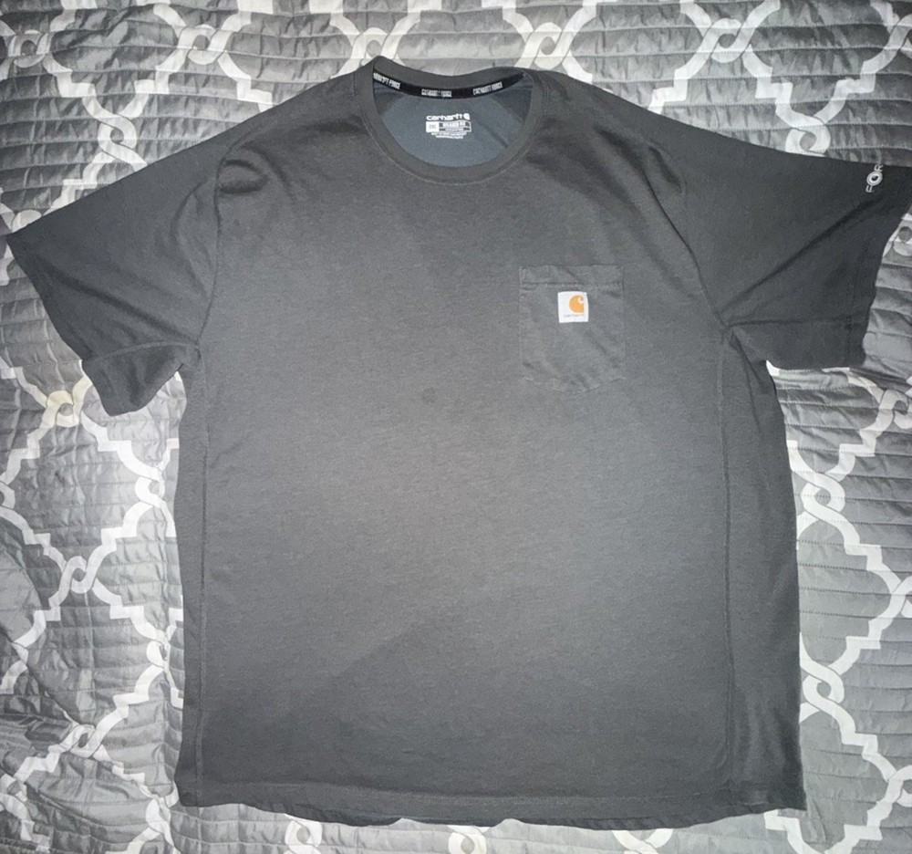 Carhartt Gray Logo Knit Cotton Men's Crew Neck Short Sleeve Relaxed Tee 2XL