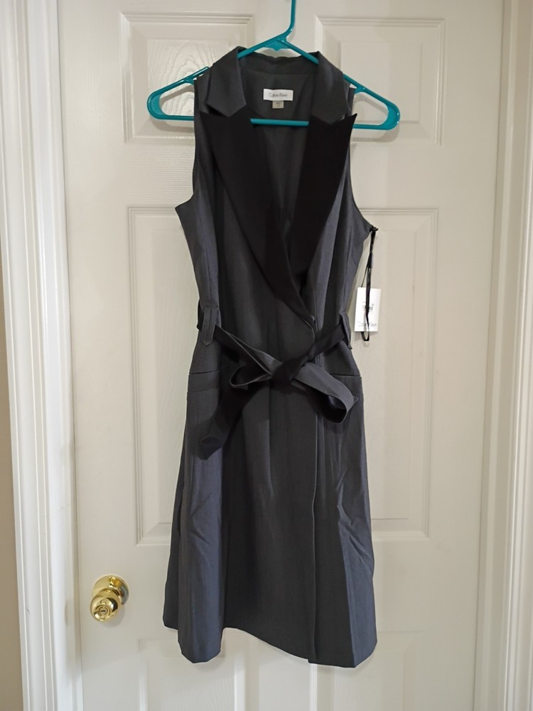 Calvin Klein Tux Jacket Wrap Style With Interior Zipper Dress.  NWT.  Size 10