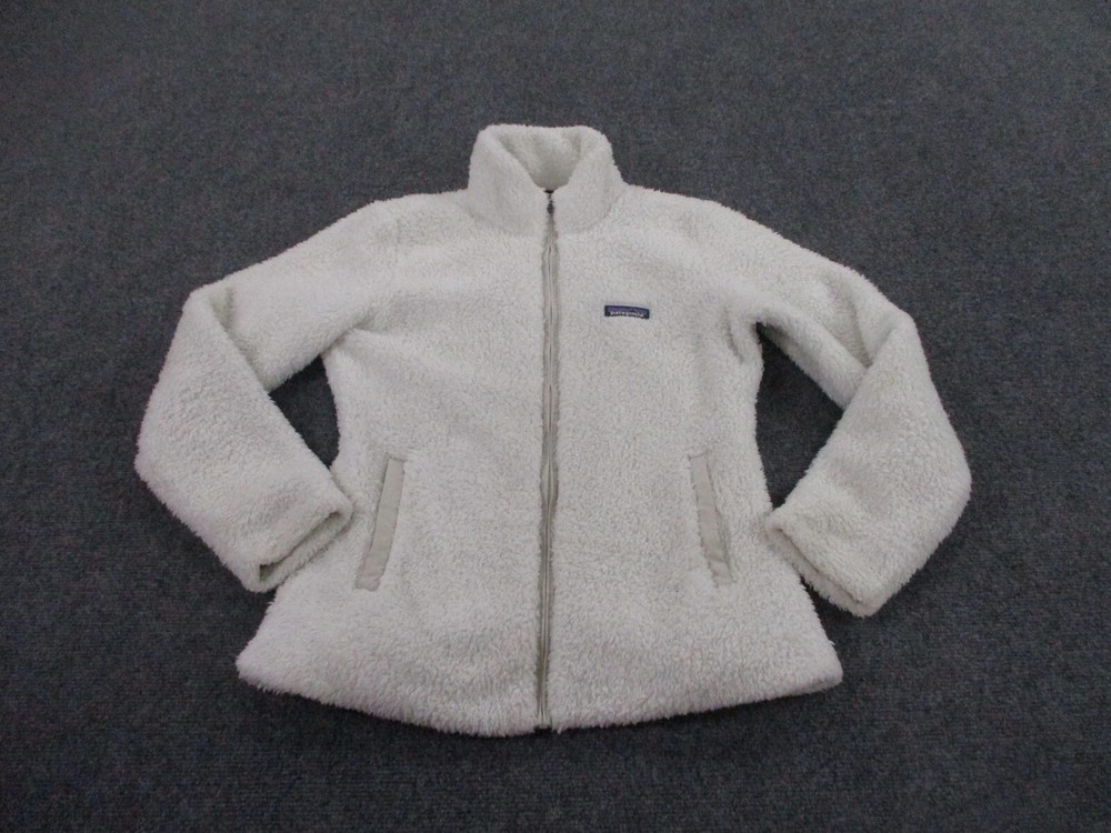 Patagonia Womens M White Fleece Los Gatos Sweater Jacket for Camping